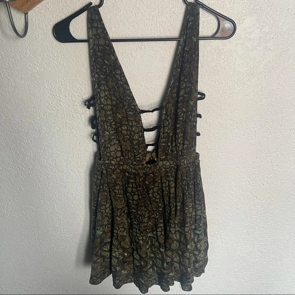 Free People One Plunging Cutout Mini Dress - Picture 1 of 8